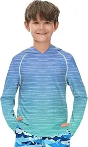 [BesserBay] Boys Sun Protection Hooded Long Sleeve Rashguard Shirt 1-14 Years
