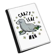 Crazy Seal Man Stars Passport Holder Cover Case Wallet - Funny Animal