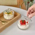 1 x With Lids Trifle Pudding Glasses Ice Cream Sundae Dessert Bowls;