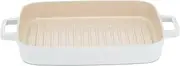 Neoflam Fika IH Induction Non-Stick Grill Pan 26cm, Bone