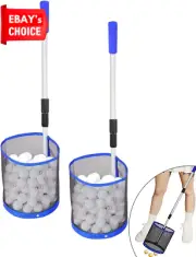 Ping Pong Ball Collector Retriever Adjustable Handle Holds 120 Balls