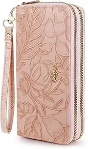 [AdiStylinno] Women Wallets, Large Capacity Double Zip Long Purses for Women, PU Leather Ladies Credit Card Holder Wallet with Zip Pocket Multi Card Slots and Big Compartments