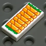 NEW LEGO - Tiles - Decorated - 1x2 (7)Spring Rolls Green Garnish White x1 -80101