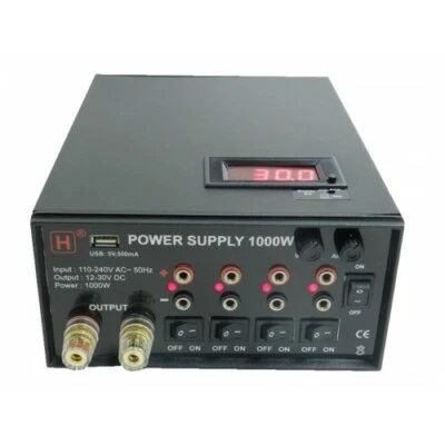 1000W 30VDC Regulated, 0-40A Auto Adjusted Power supply with USB port