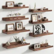Set Of 8 Wall Floating Shelves Storage Shelf Wood Picture Ledge 16 Inch Solid