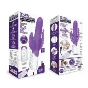 Rabbit Essentials Rechargeable Double Penetration Rabbit - Hot Purple