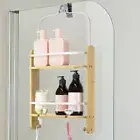 Bondi Over Door Screen Bamboo Shower Caddy with Universal Mounting Hook Shelving