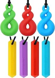 7 Pack Sensory Chew Necklaces – Australian Local Brand Panny & Mody | NDIS Reimbursement Available | Safe Silicone Chewable Tools for Kids, Teens, and Adults with Autism, ADHD, Anxiety, SPD, and Oral Motor Needs