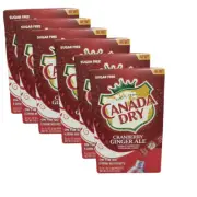 6 Boxes Of CANADA DRY CRANBERRY GINGER ALE SINGLES TO GO