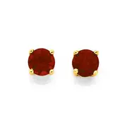 9ct 5mm Garnet Stud Earrings in Red