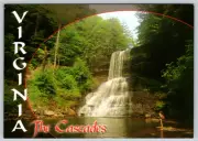 c1970s The Cascades Virginia Jefferson National Forest Falls Vintage Postcard