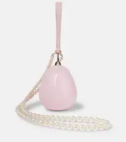 [Simone Rocha] Simone Rocha Egg Micro leather-trimmed crossbody bag One Size pink