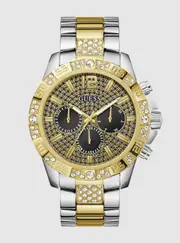 GUESS Men's Gold Silver Majestic Link Watch