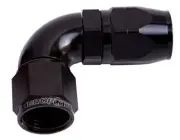 Aeroflow AF553-16BLK One Piece Full Flow Swivel 90 Degree Hose End -16AN