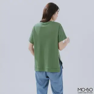 【MO-BO】MIT涼感側開衩圓領上衣