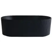Fluted Matt Black freestanding bathtub 1500*750*580mm V-groove back to wall bath
