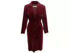 Vintage Burgundy Saint Laurent Rive Gauche Velvet Coat Size FR 36