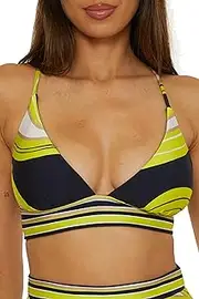 [Trina Turk] Women's Serena Reversible Bikini Top, Adjustable, Tie Back, Swimwear Separates