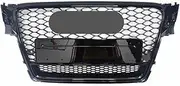 Car Front & Radiator Grilles Car Front Bumper Grille Fit For Audi RS4 For A4/S4 B8 2009 2010 2011 2012 (Refit For RS4 Style) Car Accessories Front Air Grille(Orange)