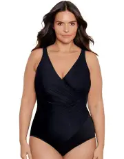 [Miraclesuit Swim] Must Haves Oceanus Plus Sized Shaping Swimsuit in Black