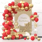 Red Gold Balloon Arch Garland Kit Metallic Ballon Wedding Birthday Party Decor