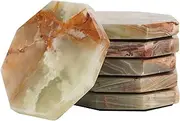 Radicaln Marble Coaster Plate Star Green Onyx 3.5" Inches Handmade Coaster Set Ideal Cup Holder & Coasters for Kitchen Caddy Drinkware Car Coaster for Cup Holders