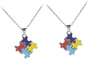 SOESFOUFU 2pcs Puzzle Necklace Necklace Keychains for Delicate Necklace Childrens Jewelry Mom Necklace Key Chains for Awareness Jigsaw Necklace Mother Necklace The Alloy
