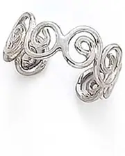 [JewelryWeb] 14ct White Gold Polished Spirals toe ring