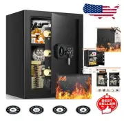 2.4 Cubic Fireproof Safe Box with Sensor Light & Document Bag - Secure Storage