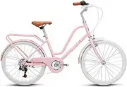 Retro Variable Speed Bicycle, with Rack, Front and Rear Brakes, Chain Box Cover Pedal Bicycle, Daily Commuting to Work