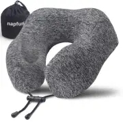 Travel Pillow for Airplane, Premium Memory Foam Neck Pillow for Flight Headre...