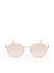 Gold & Pink Tinted Round Sunglasses