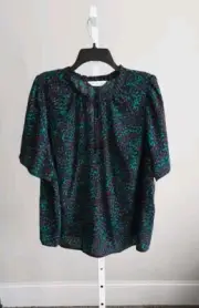 Nine West Women’s Tie Front Short Sleeve Blouse Size: 1X