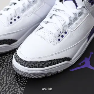 AIR JORDAN 3 RETRO Dark Iris 白紫 爆裂紋 AJ3 籃球鞋【CT8532-105】KS