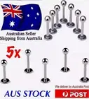 5x Labret Ball Stud Tragus Body Chin Lip Ring Piercing Jewelry Silver 3mm Ball