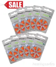 Box of Power One Hearing Aid Batteries size 13 (p13) Pack of 60