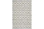 Milly Textured Woollen Rug White Grey