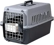 Pet Airline Box Suitable for Taking Pets Out, Carrying Tools, can be Assembled, with Diaper Board + Hanging Bowl (Black)