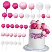 Ball Cake Topper Ball Cake Picks Colorful Pearl Ball Shaped Cupcake Insert