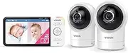 VTech RM5764HDV2 5” 2-Camera Smart HD Pan & Tilt Video Baby Monitor with Remote Access, 2-Way Talk, Soothing Sounds, Temp Sensor & Motion Detection, up to 15 Hours Battery Life