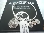 Alex and Ani Lucky In Vegas Russian Silver Charm Bangle New W/Tag Card & Box