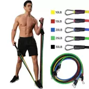 11PCS Fitness Elastic Bands Pull Rope Resistance Bands Set Fitness Gym Equipment