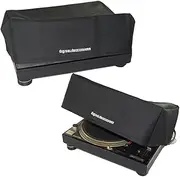 [DigitalDeckCovers] Technics Turntable Dust Cover for SL-1200/SL-1210 & Pioneer PLX-1000 Record Player Protector [Water Resistant, Antistatic, Black Premium Fabric] by