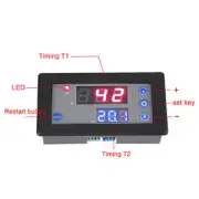 Portable 12V Timing Delay Relay Module Cycle Timer Digital LED Double Display