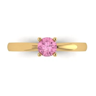 0.5Ct Round Cut Pink Gold Solitaire Designer Promise Statement Anniversary Ring