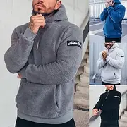 Men's Hoodie Quarter Zip Hoodie Fleece Hoodie Black White Blue Gray Hooded Plain Front Pocket Quarter Zip Sports Outdoor Casual Daily Streetwear Cool Sportswe