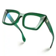 Spring Hinge Cat Eye TR90 Blue Light Blocking Glasses Basil Green Calida Upg