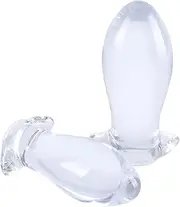 SM Anal Plug XXL Transparent Butt Plug Anal Plug with Thrusting Cone Anal Dildo SM Anal Expander Sex Toy for Men and Women(M)