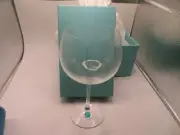 Vintage Tiffany & Co Crystal Water Goblet Wine Glass Etched USA 7 INCH IN BOX