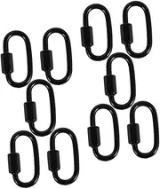 POPETPOP 10pcs Stainless Steel Quick Links Durable Locking Carabiner Clips for Rope and Chain Connections for Camping Hiking and Outdoor Activities